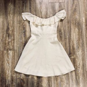 Zara Cream Off the Shoulder Dress